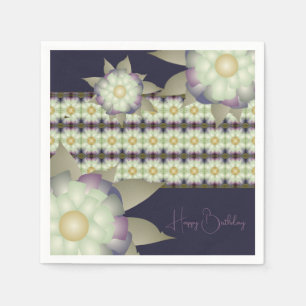 Purple Mauve Teal And Gold Napkins