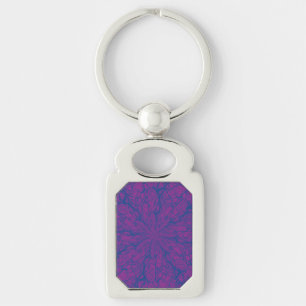 Purple Maze Rectangle Keychain