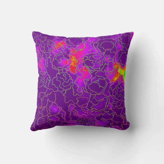 Purple Maze Throw Pillow (Back)