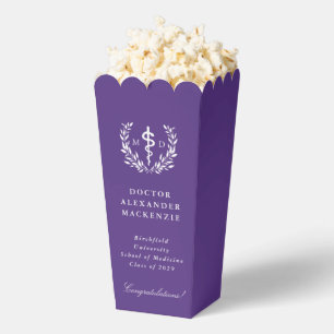 Purple MD Asclepius Graduation Favor Boxes