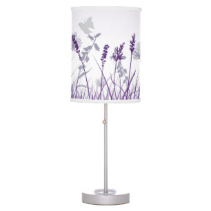 Purple Meadow and Butterfly Table Lamp