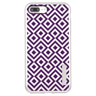 Purple Meander and Diamonds on Silver Incipio DualPro Shine iPhone 7 Plus Case