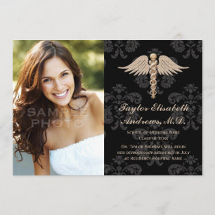 Purple Medical School Graduation Announcement