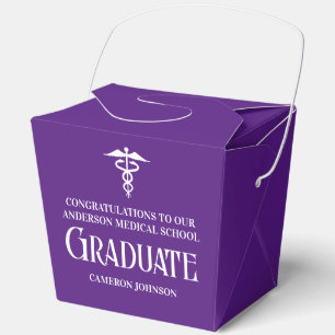 Purple Medical School Graduation Party Fortune Favor Boxes