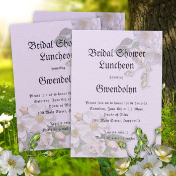 Purple Medieval Bridal Shower Luncheon Invitation by BlueHyd at Zazzle