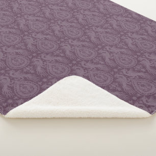Purple Medieval Dragons Sherpa Blanket