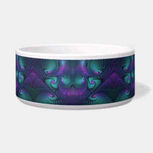 Purple meets Turquoise modern abstract Fractal Art Bowl