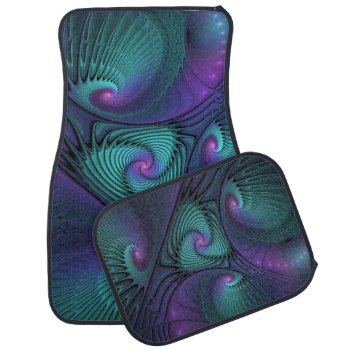 Purple Meets Turquoise Modern Abstract Fractal Art Car Mat by GabiwArt at Zazzle