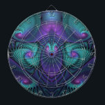 Purple meets Turquoise modern abstract Fractal Art Dartboard<br><div class="desc">Fractal Art,  modern and abstract.
Design for your dartboard and more.</div>