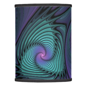 Purple Meets Turquoise Modern Abstract Fractal Art Lamp Shade