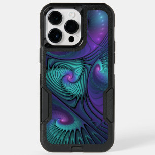 Purple Meets Turquoise Modern Abstract Fractal Art OtterBox iPhone 14 Pro Max Case