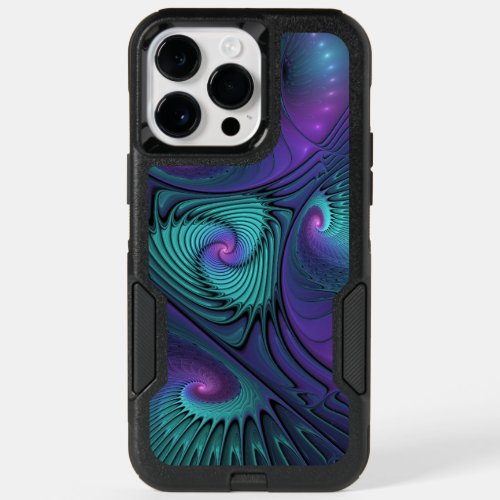 Purple Meets Turquoise Modern Abstract Fractal Art OtterBox iPhone 14 Pro Max Case