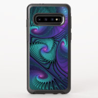 Purple meets Turquoise modern abstract Fractal Art OtterBox Symmetry Samsung Galaxy S10 Case