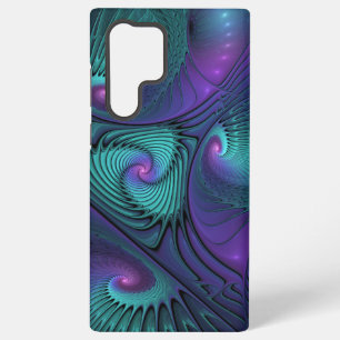 Purple meets Turquoise modern abstract Fractal Art Samsung Galaxy S22 Ultra Case