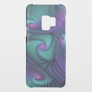 Purple meets Turquoise modern abstract Fractal Art Uncommon Samsung Galaxy S9 Case