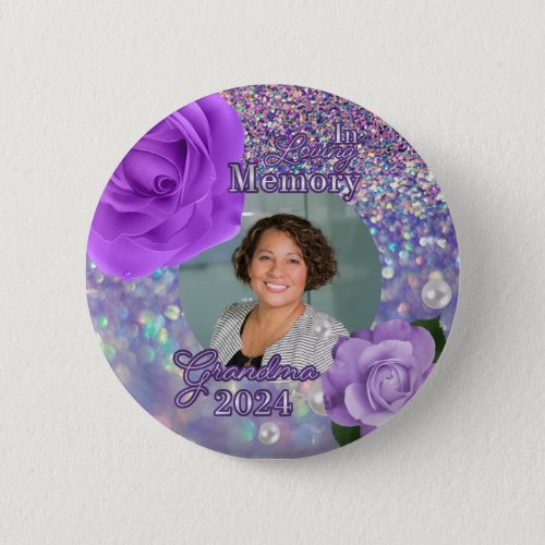 Purple Memorial button for Grandma 