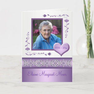 Purple Memorial Card with Photo