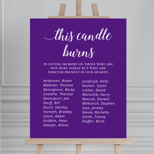 Purple Memorial For Students Class Reunion Foam Board (Creator Uploaded)