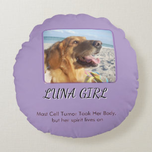 Purple Memory Keepsake of Love Round Pillow