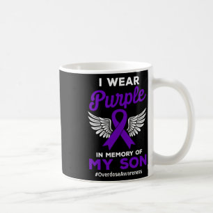 Purple Memory Of My Son Overdose Quote Awareness Coffee Mug