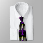 purple menorah hanukkah neck tie<br><div class="desc">"purple menorah hanukkah ", "purple hanukkah", "purple menorah" , "hanukkah menorah", menorah, "happy hanukkah", channukah, hannukah, Hanukkah, "jewish holidays"</div>