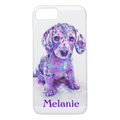 purple merle dachshund iPhone 7 case