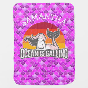 Purple Mermaid Baby   Blanket