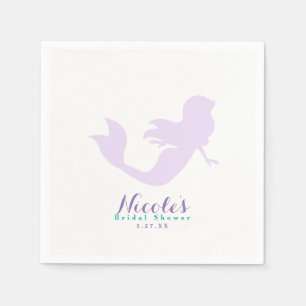 Purple Mermaid Beach Bling Birthday Party Custom Paper Napkins