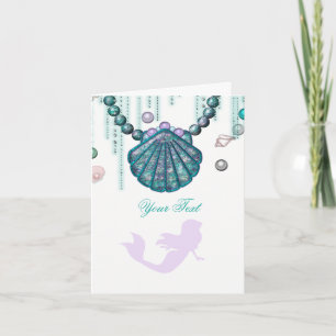 Purple Mermaid Beach Bling Thank You Fold