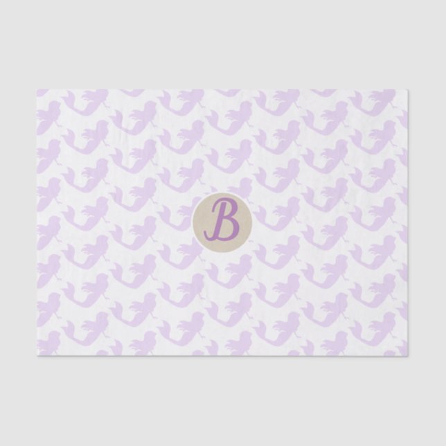 Purple Mermaid Custom Personalized Monogram Party Tissue Paper (Front)