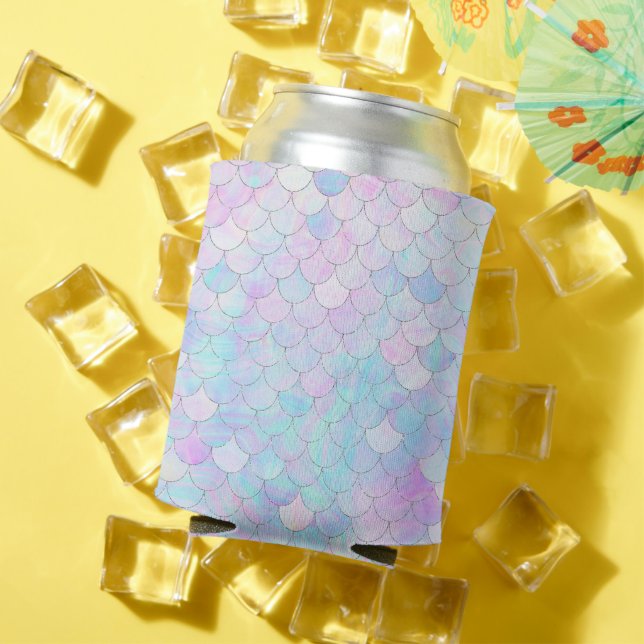 Purple Mermaid Fin Pattern Opal Can Cooler  (In Situ Summer)