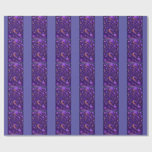 Purple Mermaid Gem Spiral Fantasy Art Wrapping Paper