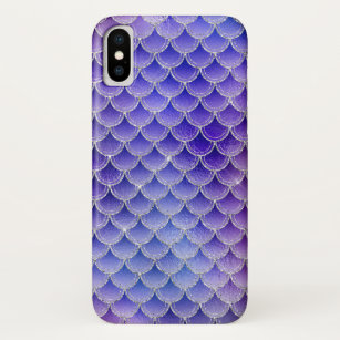 Purple mermaid glow iPhone x case