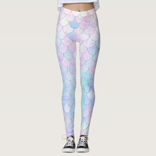 Purple Mermaid Holographic Iridescent  Leggings