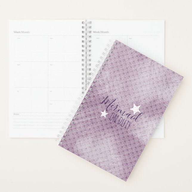 Purple Mermaid On Duty Weekly Monthly Planner (Display)