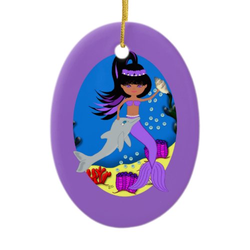 Purple Mermaid Ornament
