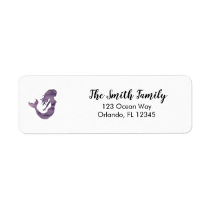 Purple Mermaid Painting Return Address Label