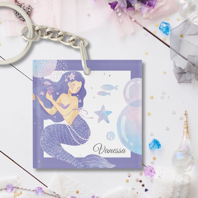 Purple Mermaid Party Adventure Keychain (Creator Uploaded)