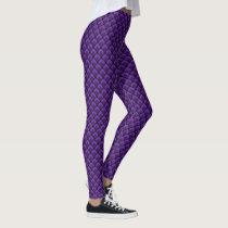 Purple Mermaid Scales Pattern Leggings