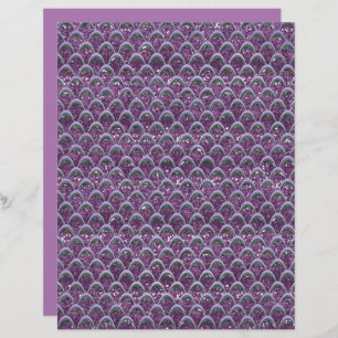 Purple Mermaid Scrapbook Paper