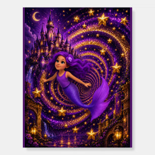 Purple Mermaid Star Spiral Fantasy Castle Art Ma Foam Board