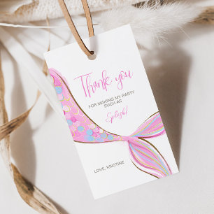 Purple Mermaid Tail Party Gift Tag