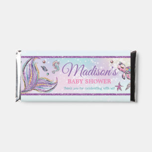 Purple Mermaid Tail Under the Sea Pool Baby Shower Hershey Bar Favors