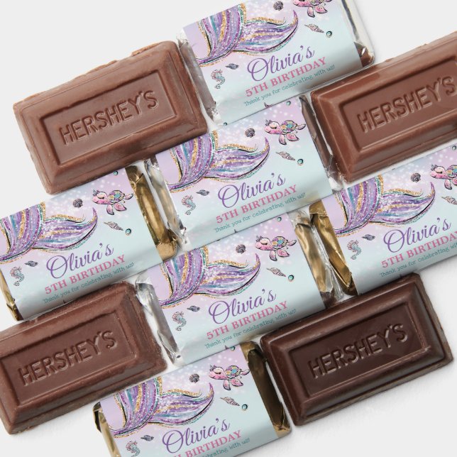 Purple Mermaid Tail Under the Sea Pool Birthday Hershey's Miniatures (Assorted)