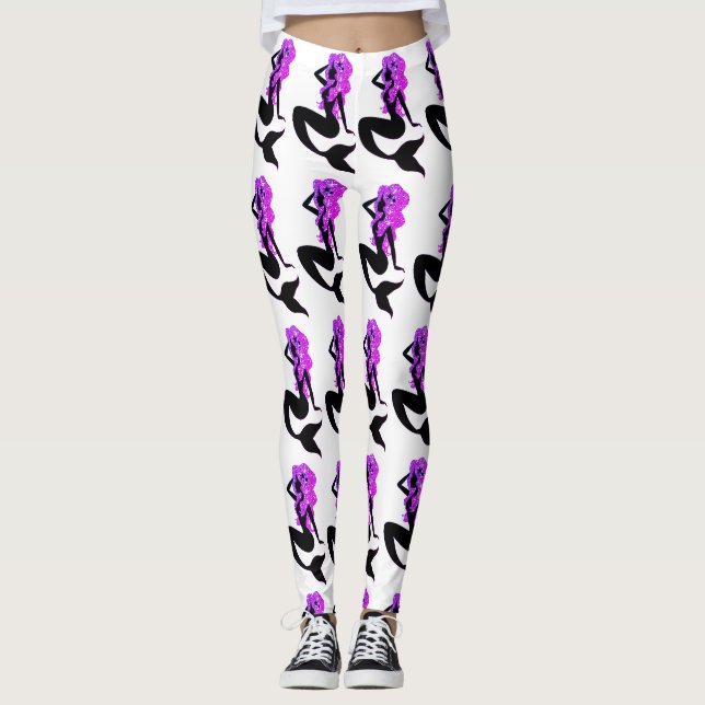 Purple Mermaid yoga leggings (Front)