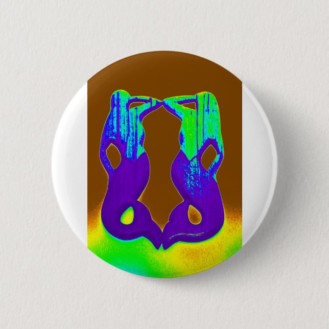 purple mermaids pinback button (Front)