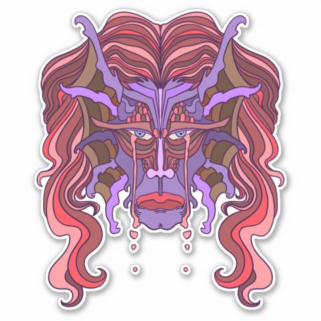 Purple Merman Sticker (Front)