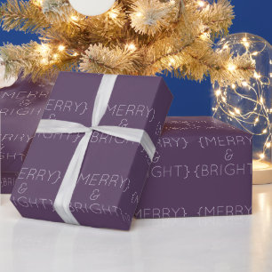 Purple Merry and Bright Wrapping Paper