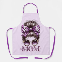 Purple Messy Bun Mom Wife Boss