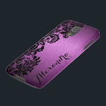 Purple Metallic Brushed Aluminum & Floral Damasks Case For Galaxy S5<br><div class="desc">Metallic purple brushed aluminum look and black vintage ornate floral damasks. Custom and optional monogram. Available on other products</div>